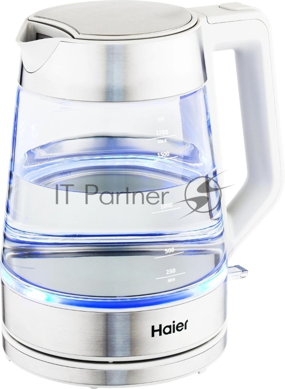 Чайник электрический Haier HK-500 1.7л. 2200Вт серый/белый корпус: стекло/пластик (TD0029955RU)