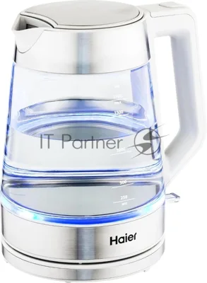 Чайник электрический Haier HK-500 1.7л. 2200Вт серый/белый корпус: стекло/пластик (TD0029955RU)