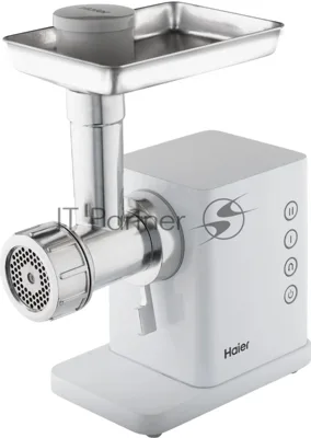 Мясорубка электрическая Haier HG-700 белый, 1900 Вт, 3.0 кг/мин, реверс, защита от перегрузки, металлический лоток, насадки - 5