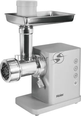 Мясорубка электрическая Haier HG-702 серебристый, 1900 Вт, 3.5 кг/мин, реверс, защита от перегрузки, насадки - 14