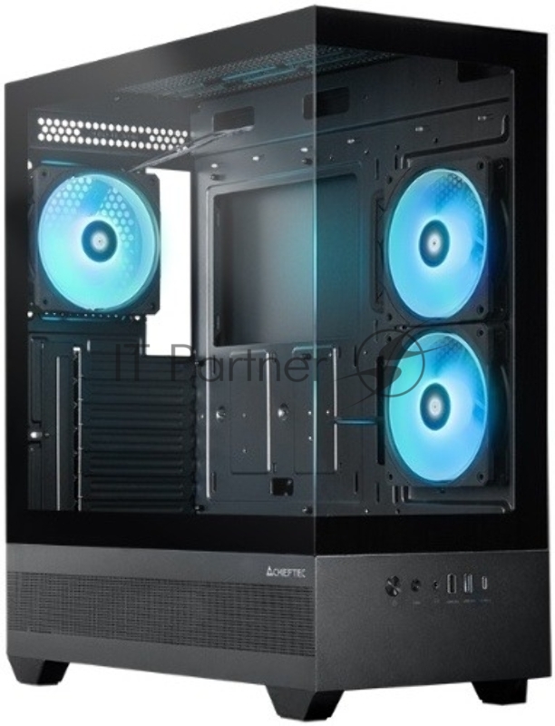 Компьютерный корпус Chieftec Vista черный без БП ATX 3x120мм 1xUSB2.0 1xUSB3.0 1xUSB3.1 audio bott PSU