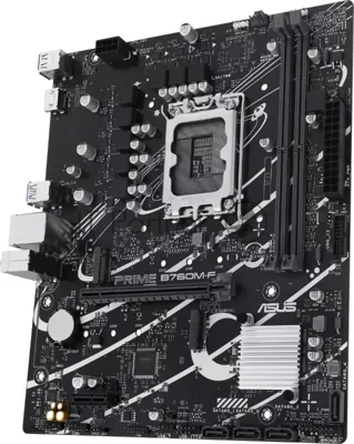 Материнская плата ASUS PRIME B760M-F, LGA 1700, Intel B760, 2xDDR5, 4xSATA, 2xM.2, 1xPCIe 4.0 x16, 1xPCIe 3.0 x1, 1xHDMI, 1x1Gb LAN, 4xUSB-A 5Gbps, 2xUSB-A 2.0, 7.1, mATX