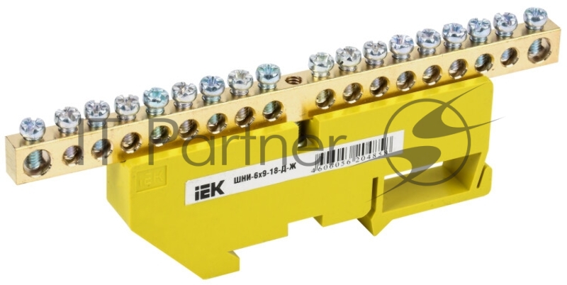 Шина IEK YNN-69-18D-5 PE земля на DIN-изол ШНИ-6х9-18-Д-Ж