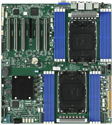 Серверная материнская плата AIC Vega MB, 2xLGA4677, Intel C741, 16xDDR5, 2xSATA, 2xM.2, 5xPCIe 5.0 x16, 1xVGA, 2x1Gb LAN, IPMI, 2xUSB-A 5Gbps, EATX