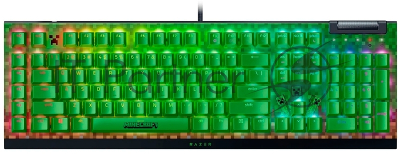 Клавиатура Razer BlackWidow V4 X Green Switch Minecraft Edition проводная, USB Type-A, зеленый