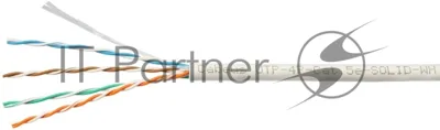 Кабель витая пара U/UTP 5e кат. 4 пары Cabeus UTP-4P-Cat.5e-SOLID-WH 24AWG(0.51 мм), медь, одножильный (solid), внутренний, PVC, нг(A)-LS, белый, уп/3