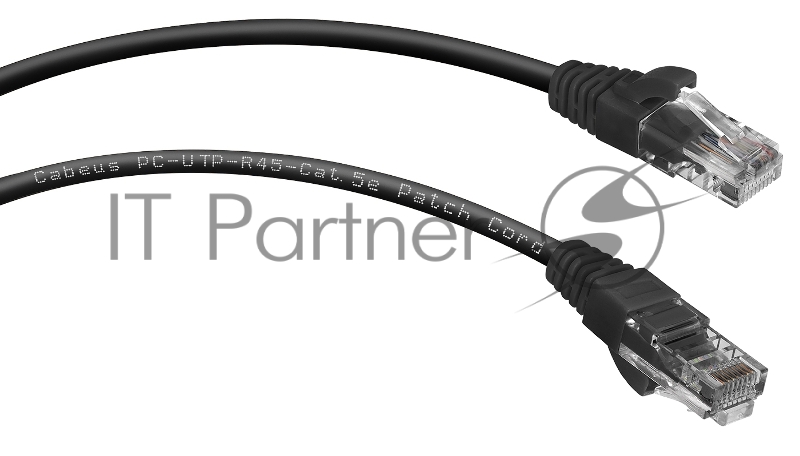 Ппатч-корд U/UTP 5e кат. 1,5м. Cabeus PC-UTP-RJ45-Cat.5e-1.5m-BK неэкранированный, черный
