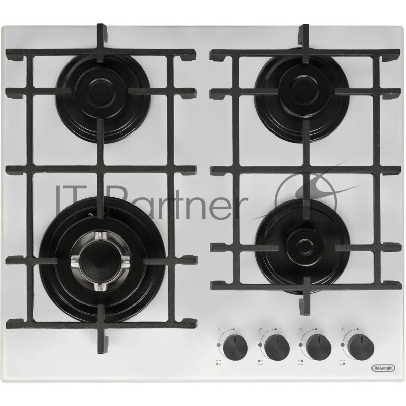 Газовая варочная поверхность DeLonghi GRAZIA 6GW BB, 4 конфорки, закаленное стекло, 7800 Вт