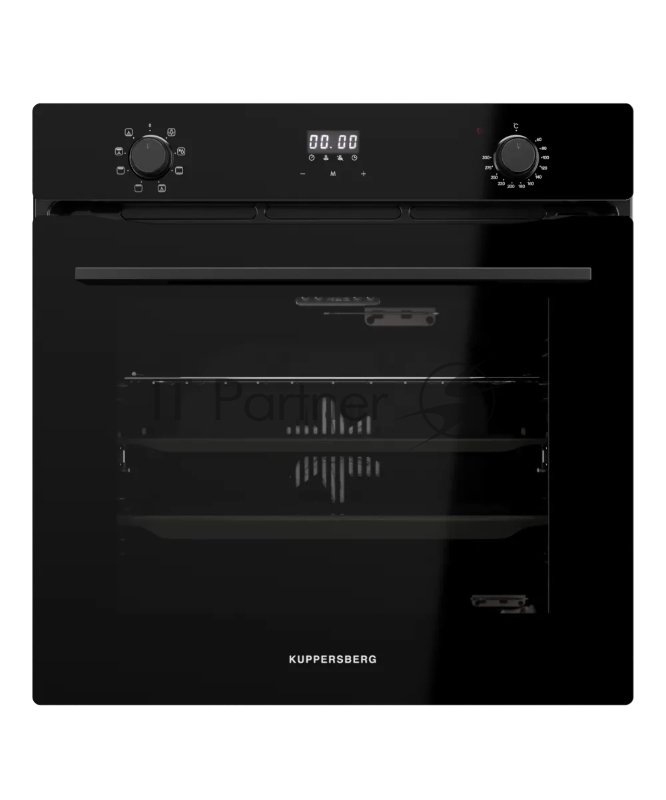 Духовой шкаф Kuppersberg, High-Tech, 72 л, поворотное/сенсорное управление, дисплей, таймер, 7 режимов, макс. температура 300 градусов, телескопические направляющие (на 1 уровень), доводчик двери, цвет черный, цвет фурнитуры черный