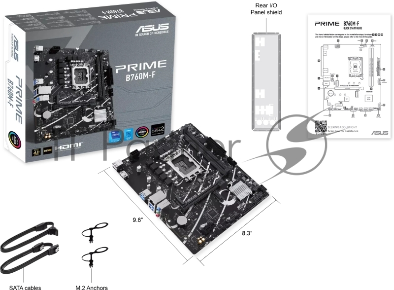 Материнская плата ASUS PRIME B760M-F, LGA 1700, Intel B760, 2xDDR5, 4xSATA, 2xM.2, 1xPCIe 4.0 x16, 1xPCIe 3.0 x1, 1xHDMI, 1x1Gb LAN, 4xUSB-A 5Gbps, 2xUSB-A 2.0, 7.1, mATX