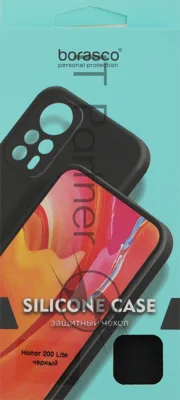 Чехол (клип-кейс) BoraSCO для Honor 200 Lite Silicone Case черный (73437)