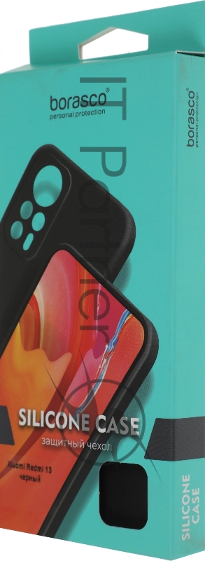 Чехол (клип-кейс) BoraSCO для Xiaomi Redmi 13 Silicone Case черный (73408)