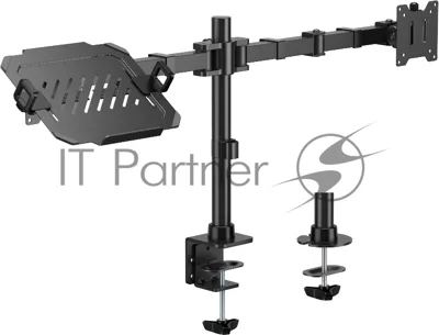 Кронштейн для монитора/ноутбука Cactus CS-VM-LH24-BL черный 17"-35" макс.20кг настольный поворот и наклон