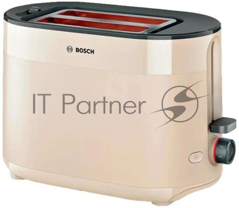 Тостер Bosch TAT2M127 бежевый, 950 Вт, 2 слота