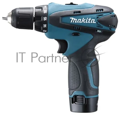 Дрель-шуруповерт Makita DF330DWE, 10,8 В, 1,3 Ач, 24 Нм, щеточный