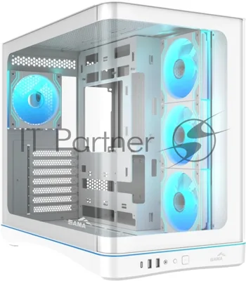 Корпус SAMA V62S, Midi-Tower, белый, 4 x 120 мм