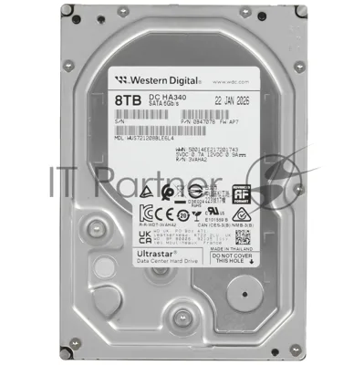 Жесткий диск серверный Western Digital 3.5" 8TB WD (WUS721208BLE6L4) SATA 6Gb/s, 7200rpm, 256MB 0B47078