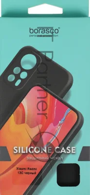 Чехол (клип-кейс) BoraSCO для Xiaomi Redmi 13C Silicone Case черный (72839)