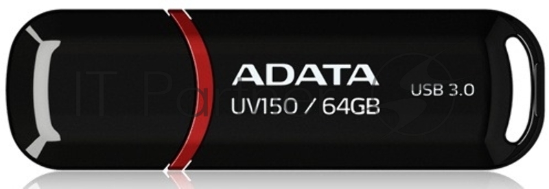 Флешка USB ADATA UV150 (AUV150-64G-RBK), 64GB, USB 3.0, R/W 90/40, черный