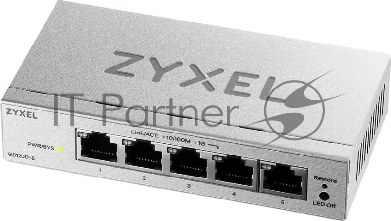 Коммутатор ZYXEL GS1200-5V3-EU0101F, 5×1 Гбит/с, управляемый