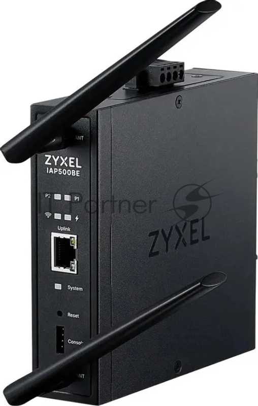 Точка доступа промышленная ZYXEL Wi-Fi 7 Industrial Access Point Zyxel NebulaFlex Pro IAP500BE, 802.11be (BE5100), MU-MIMO 2x2+2x2, external antennas (included), 1xLAN 2.5GE, PoE or dual power DC-input, DIN rail/wall mount