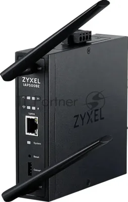 Точка доступа промышленная ZYXEL Wi-Fi 7 Industrial Access Point Zyxel NebulaFlex Pro IAP500BE, 802.11be (BE5100), MU-MIMO 2x2+2x2, external antennas (included), 1xLAN 2.5GE, PoE or dual power DC-input, DIN rail/wall mount