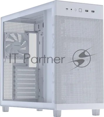 Корпус ASUS Prime AP303 TG, Midi-Tower, белый, 1 x 120 мм