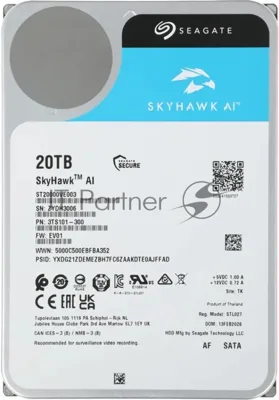 Жесткий диск HDD Seagate SkyHawk AI 20Tb 7200rpm SATA 512Mb 3.5"