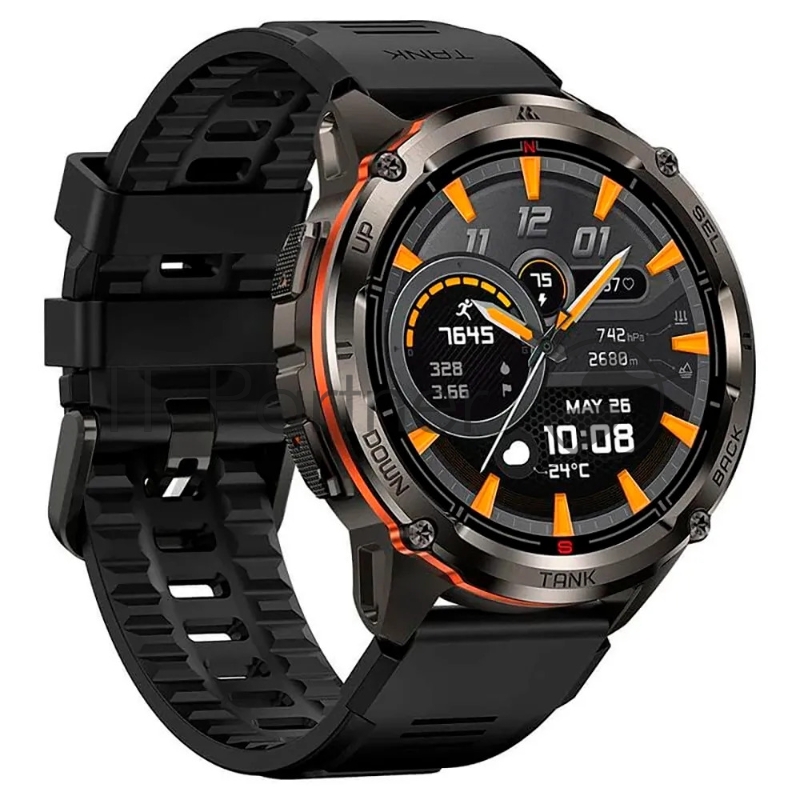 Умные часы KOSPET Tank T3 Ultra 2, 1.43" AMOLED, Bluetooth, IP69K, серебристый