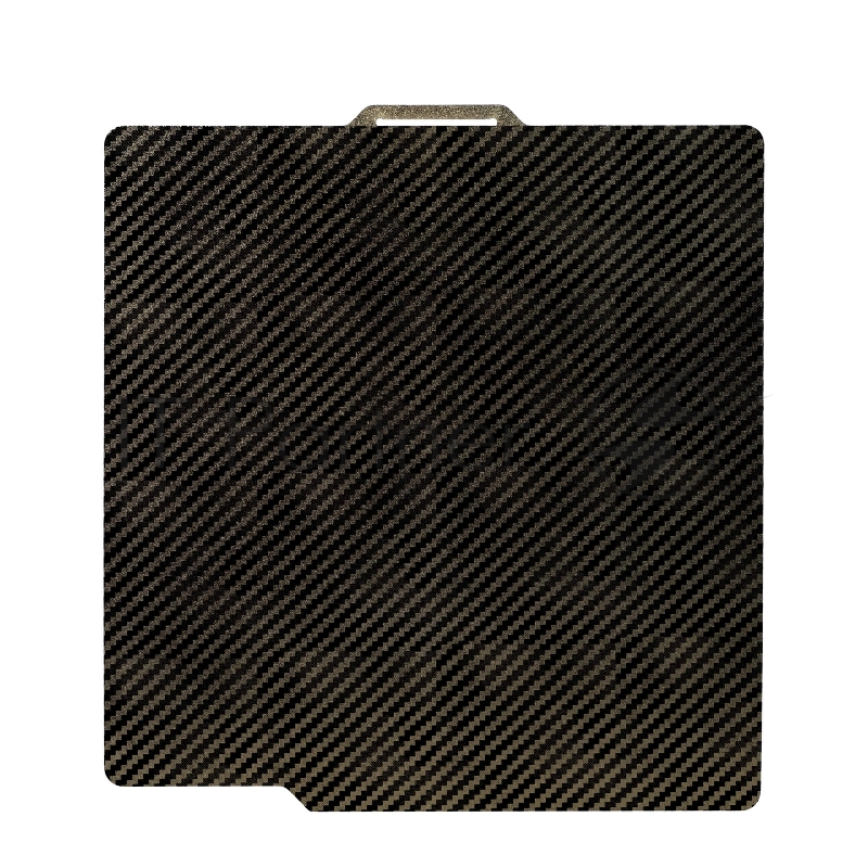 Пластина для 3D принтера NVP двухсторонняя текстурированная PEI+ гладкая PET 257x257мм "Золотой карбон"