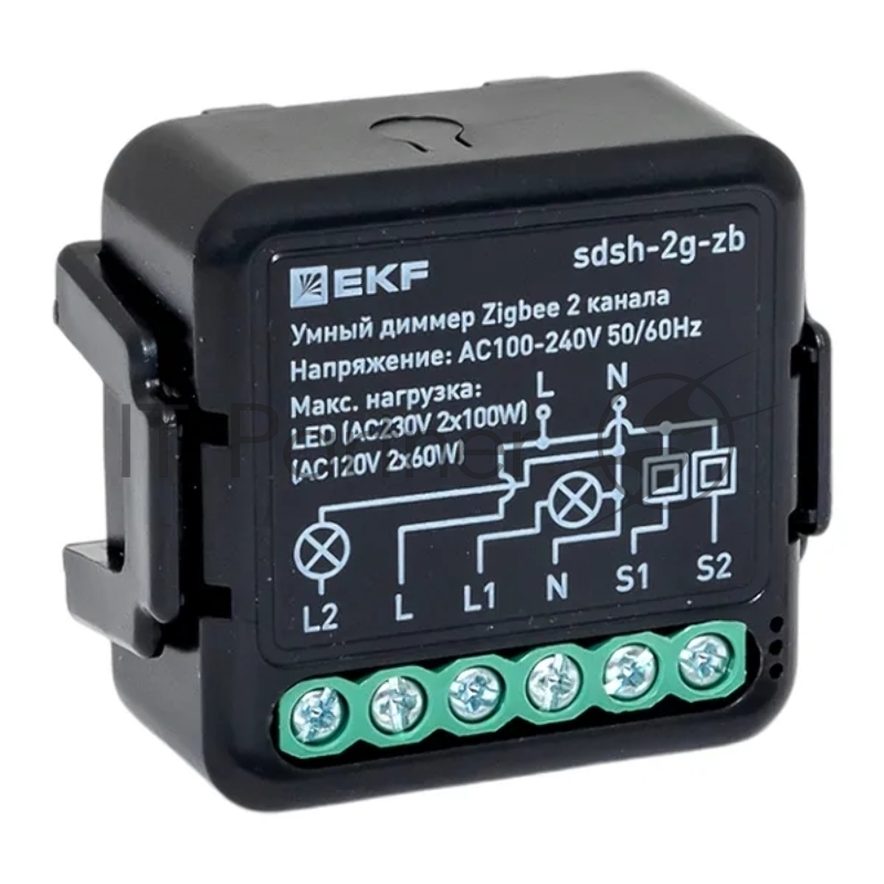 Умный диммер в подрозетник 2-канальный Zigbee Select. Connect