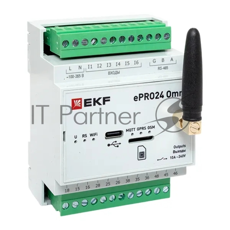 Контроллер удаленного управления 6вх/4вых Wi-Fi GSM 230 В ePRO24. Omni