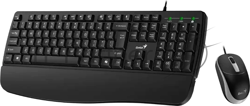 Комплект клавиатура+мышь Genius KM-123 проводной, USB, 1200 DPI, черный