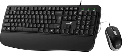 Комплект клавиатура+мышь Genius KM-123 проводной, USB, 1200 DPI, черный