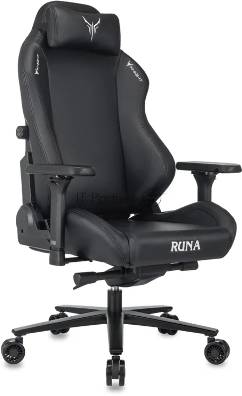 Кресло игровое Knight Runa черный экокожа крестов. металл