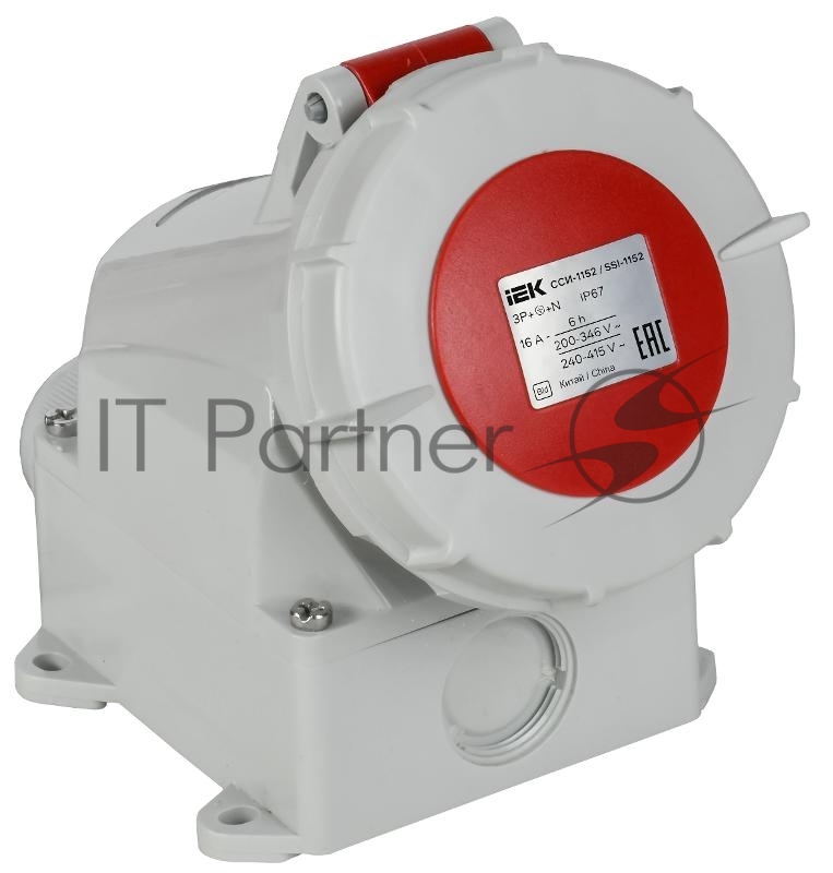 Розетка стц. ССИ-1152 16А-6ч 380В 3P+PE+N IP67 IEK