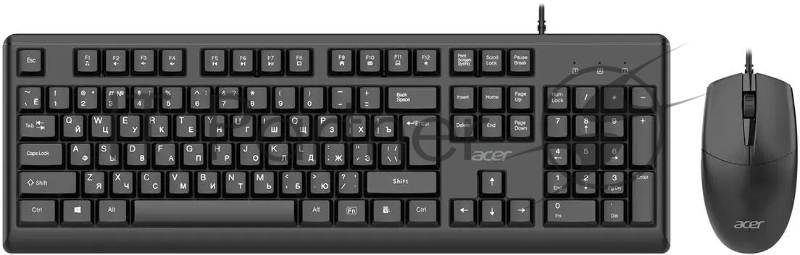 Комплект клавиатура+мышь Acer OCC500 проводной, USB, 1200 DPI, черный