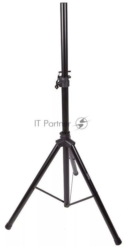 Стойка для акустической системы FORCE SSC-04 двухсекционная с винтовым фиксатором и страховочным штифтом, на треноге, складная металлическая конструкция, высота 130-200 см, максимальная нагрузка 60 кг, диаметр трубы 35/41 мм, вес 2,7 кг, черный