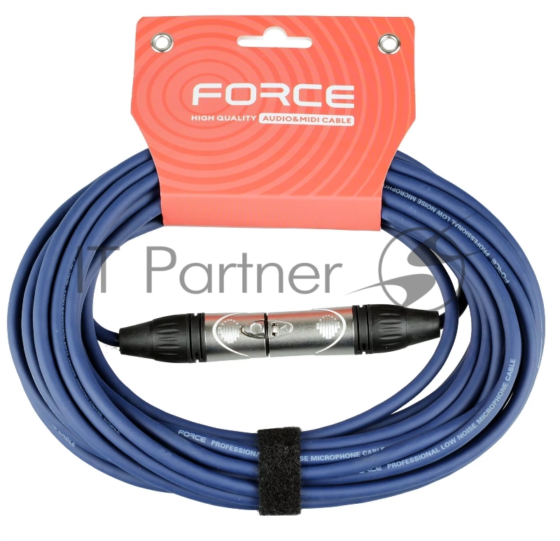 Кабель микрофонный FORCE FMC-05/10 BLXLR (M) - XLR (F), высококачественный балансный, малошумящий с проводниками из безкислородной меди OFC, диаметр 6 мм, профессиональные металлические разъемы, длина 10 м, цвет синий