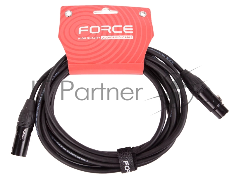 Кабель микрофонный FORCE FMC-06/4.5XLR (M) - XLR (F), высококачественный балансный, малошумящий с проводниками из безкислородной меди OFC, диаметр 6 мм, черные профессиональные металлические разъемы, длина 4,5 м, цвет черный