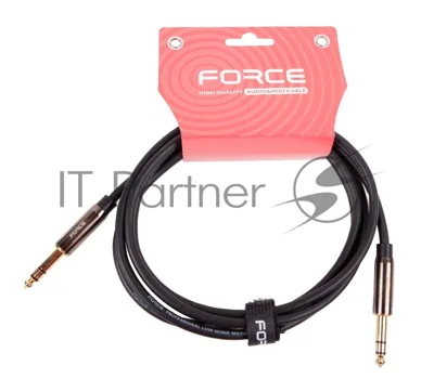 Кабель аудио FORCE FLC-02/21/4" TRS Jack - 1/4" TRS Jack, высококачественный, балансный, диаметр 6 мм, металлические корпуса, позолоченные разъемы, длина 2 м