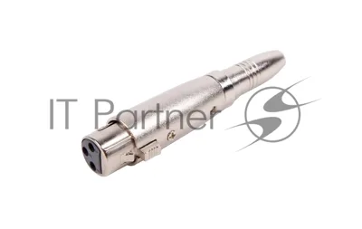 Переходник аудио FORCE CFA-010XLR (F) 3-pin на 1/4" TRS Jack (F), материал контактных частей медь, покрытие никель, матовый серебристый
