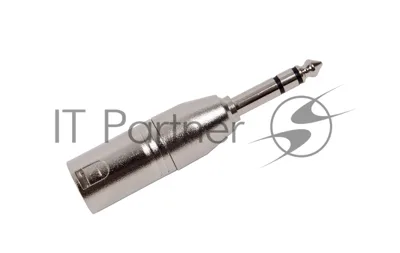 Переходник аудио FORCE CFA-014XLR (M) 3-pin на 1/4" TRS Jack (M) стерео, материал контактных частей медь, покрытие никель, матовый серебристый