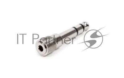 Переходник аудио FORCE CFA-0501/4" TRS Jack (F) на 1/4" TRS Jack (M) стерео, материал контактных частей медь, покрытие никель, матовый серебристый