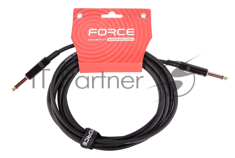 Кабель гитарный FORCE FGC-05/4.51/4" TS Jack - 1/4" TS Jack, высококачественный, малошумящий с проводниками из безкислородной меди OFC, диаметр 6 мм, металлические разъемы, длина 4,5 м