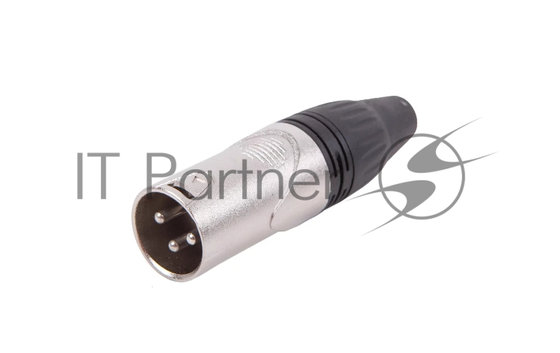 Разъем аудио FORCE CFA-023XLR (M), материал контактных частей медь с серебряным покрытием, покрытие корпуса никель, цвет матовый серебристый/черный