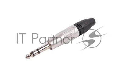 Разъем аудио FORCE CFA-0241/4" TRS Jack (M) стерео, материал контактных частей медь, покрытие никель, матовый серебристый/черный