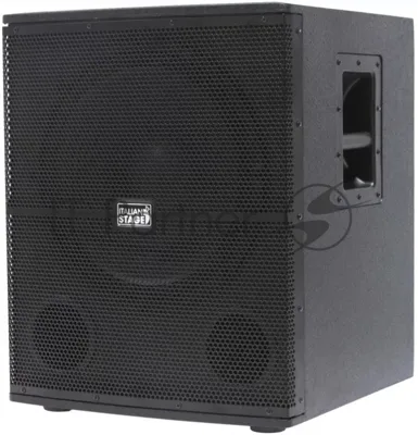 Активный сабвуфер ITALIAN STAGE S115A НЧ динамик 15", усилитель класса AB, мощность пик./ном. 700/350 Вт, АЧХ 20-120 Гц, макс. SPL 128 дБ, 2x XLR входа, 2x XLR выхода, регулятор уровня сигнала, переключатели обрезного ФНЧ FLAT/100 Гц
