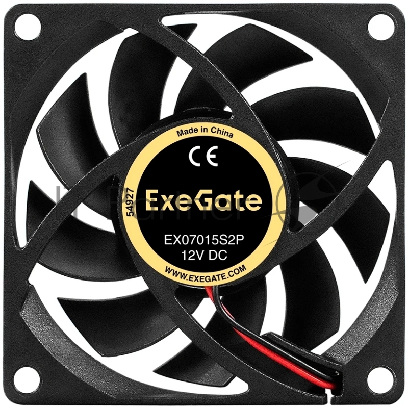 Вентилятор корпусной ExeGate EX07015S2P, 70 мм, 2500 об/мин, 23 дБ, 2-pin, без подсветки