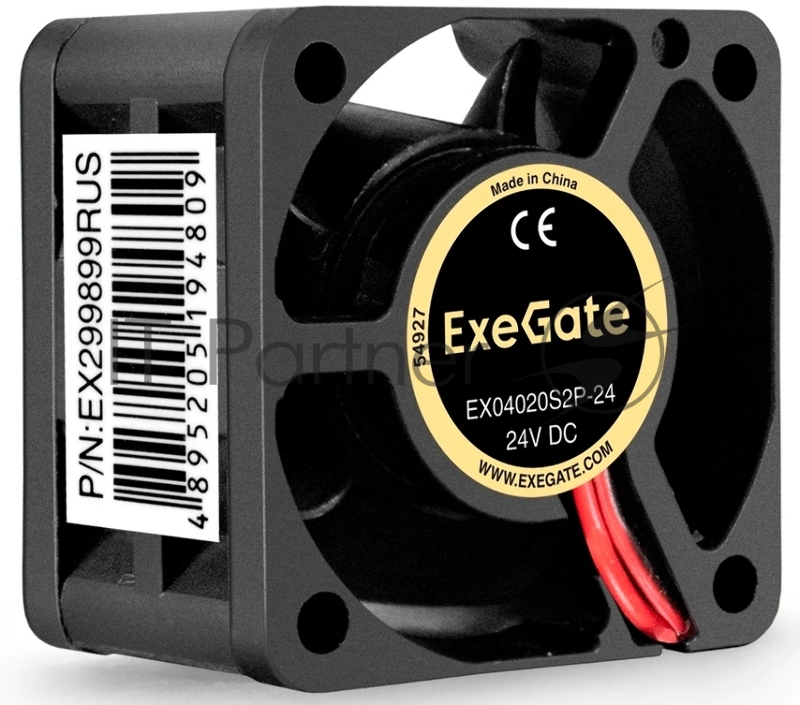 Вентилятор корпусной ExeGate EX04020S2P-24, 40 мм, 7000 об/мин, 29 дБ, 2 pin, без подсветки